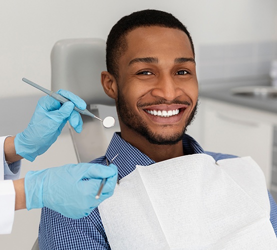 Patient in Owasso getting a dental checkup